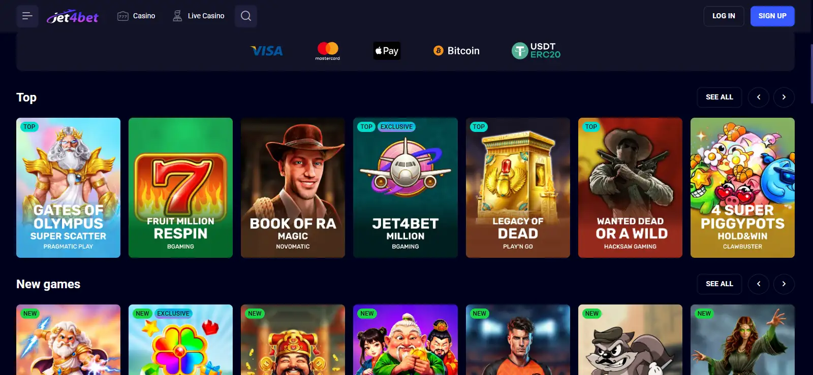 Jet4bet English-AU landing page showing Australia-localised content