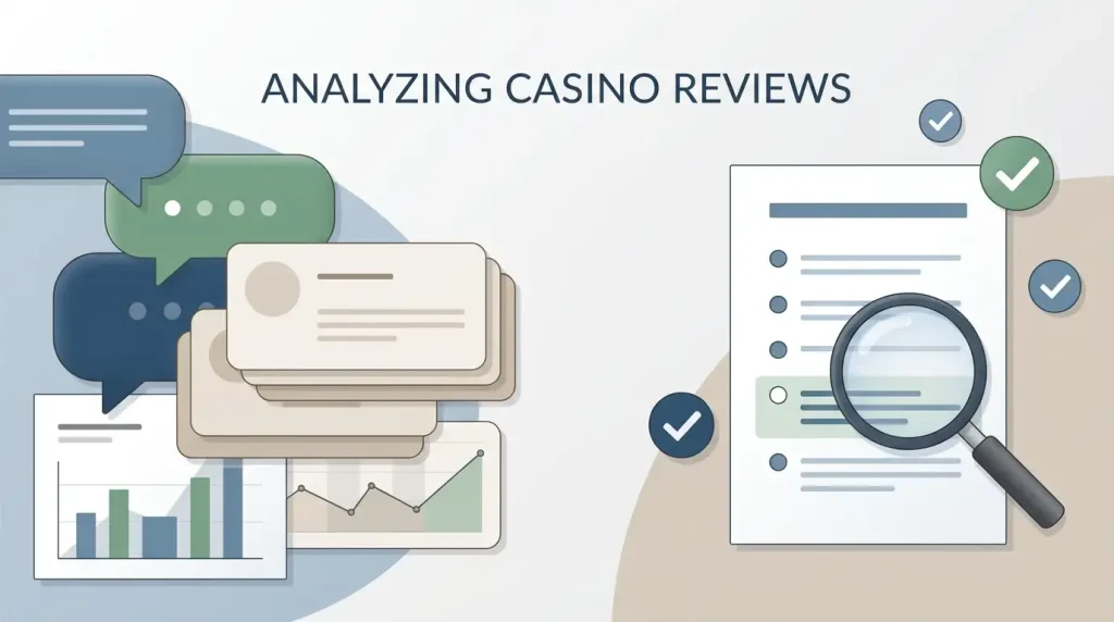 Editorial illustration of review comments being checked against policy documents